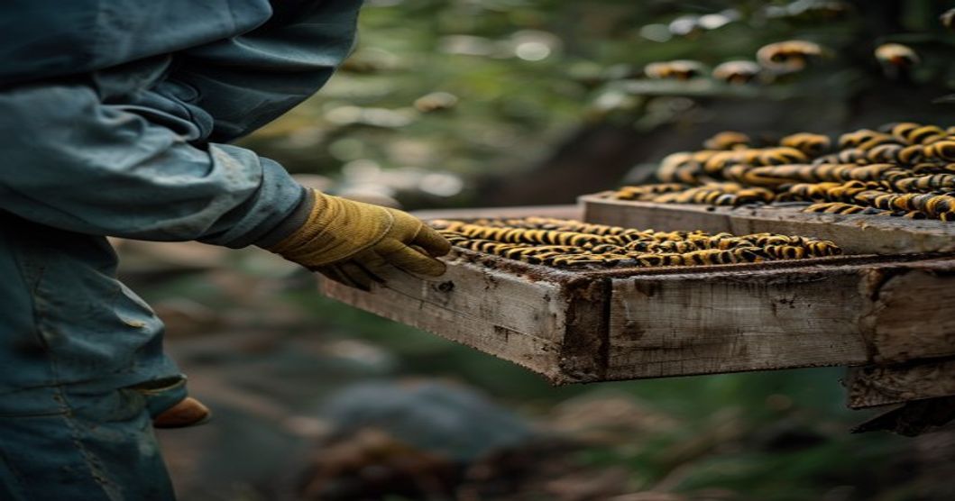 Realistic beekeeping photography placeholder for how to find the queen bee in a hive